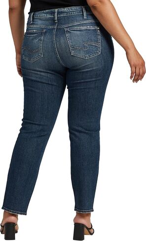 Silver Jeans Co. Women's Plus Size Elyse Mid Rise Straight Leg Jeans in Saudi Arabia