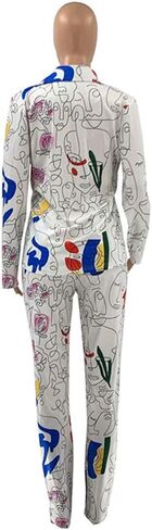 المرأة مثير 2 قطعة الكتابة على الجدران طباعة السترة البدلة السراويل مجموعة ملهى ليلي رياضية الزي مجموعة in Kuwait