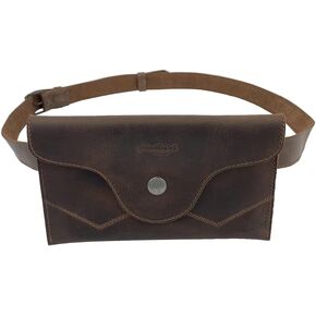 Heather's, Fanny Pack Handmade from Full Grain Leather - Adjustable Buckle Strap - Carry, Organize and Store Money, Phone, Great for Travel and Festivals - Bourbon Brown in Kuwait