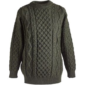 سترة Aran Wool Irish للرجال والنساء بياقة دائرية مصنوعة في أيرلندا in Kuwait