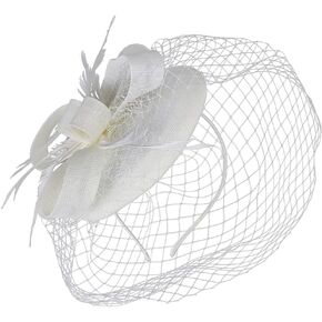 Beaupretty Fascinators قبعة ريشة حجاب قبعة شبكية عقال مع Bowknot 20s 50s قبعة الحفلات للنساء باللون الأسود in Kuwait