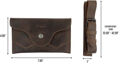 Heather's, Fanny Pack Handmade from Full Grain Leather - Adjustable Buckle Strap - Carry, Organize and Store Money, Phone, Great for Travel and Festivals - Bourbon Brown in Kuwait