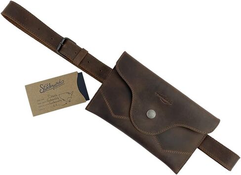 Heather's, Fanny Pack Handmade from Full Grain Leather - Adjustable Buckle Strap - Carry, Organize and Store Money, Phone, Great for Travel and Festivals - Bourbon Brown in Kuwait