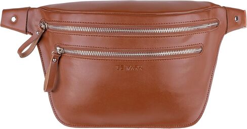 حقيبة حزام جلد - حقيبة خصر أصلية - حقيبة فاني - للرجال والنساء (أسود) in Kuwait