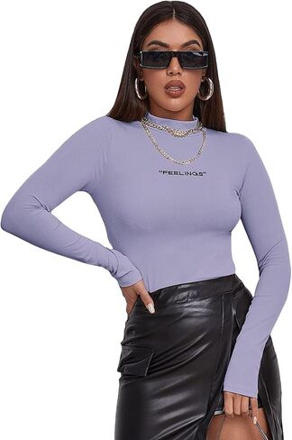 Milumia Women's High Neck Zebra Print Pullovers Long Sleeve Top in Kuwait