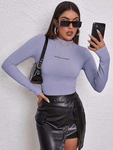 Milumia Women's High Neck Zebra Print Pullovers Long Sleeve Top in Kuwait