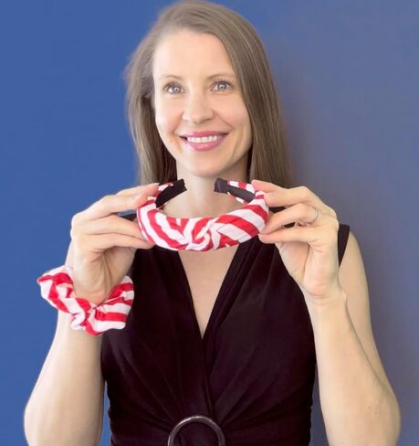 Shimmer Anna Shine Christmas Holiday Headbands (Red and White Striped Candy Cane Headband and Scrunchie) in Saudi Arabia