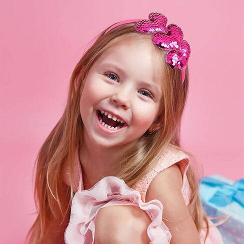 Auswalar 3 PCS Valentines Cute Heart Headband Glitter Heart Shape Hair Hoop for Women Girls Valentines Day Wedding Birthday Party Gift New Year Hair Accessories in Saudi Arabia