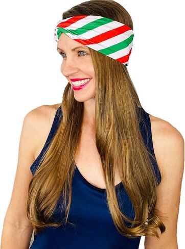 Shimmer Anna Shine Christmas Holiday Headbands (Red and White Striped Candy Cane Headband and Scrunchie) in Saudi Arabia