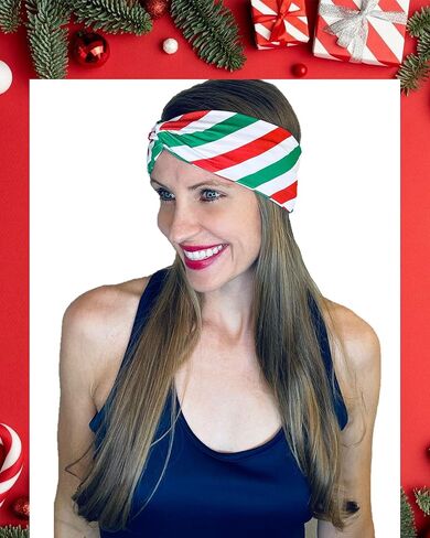 Shimmer Anna Shine Christmas Holiday Headbands (Red and White Striped Candy Cane Headband and Scrunchie) in Saudi Arabia