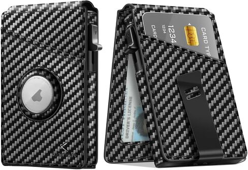 KLOMORE AirTag Wallet for Men (Airtag Not Included), Slim Mens Wallets with Money Clip RFID Blocking Card Holder Credit Card Holder Minimalist Wallet in Saudi Arabia
