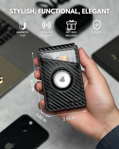 KLOMORE AirTag Wallet for Men (Airtag Not Included), Slim Mens Wallets with Money Clip RFID Blocking Card Holder Credit Card Holder Minimalist Wallet in Saudi Arabia