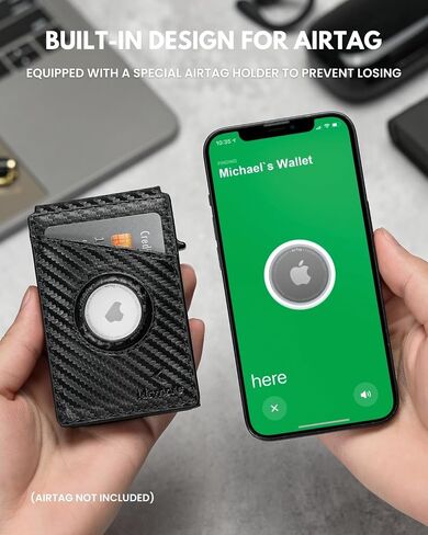 KLOMORE AirTag Wallet for Men (Airtag Not Included), Slim Mens Wallets with Money Clip RFID Blocking Card Holder Credit Card Holder Minimalist Wallet in Saudi Arabia