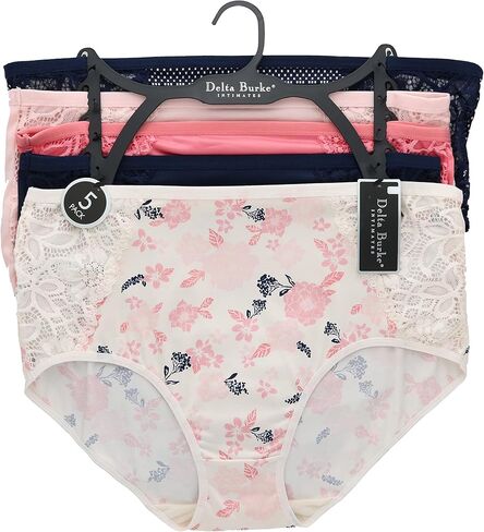 سراويل داخلية نسائية قصيرة من Delta Burke Intimates، دانتيل جانبي مثير (5Pr) in Kuwait