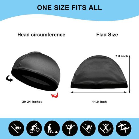Silky Wave Cap for Men, Good Compression Over Durag, Stocking Wave Cap for 360, 540, 720 Waves, (2-Pack, Black+Black) in Saudi Arabia