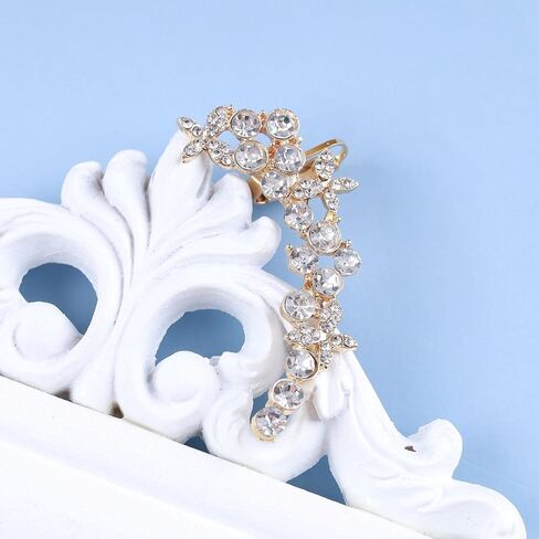 Zeshimb Crystal Ear Clip Earring Cubic Zirconia Rhinestone Butterfly Ear Climber Crawler Earring Sparkly CZ Cluster Ear Cuff Wrap Earring Post Earrings Ear Jackets Jewelry for Women Girls in Saudi Arabia