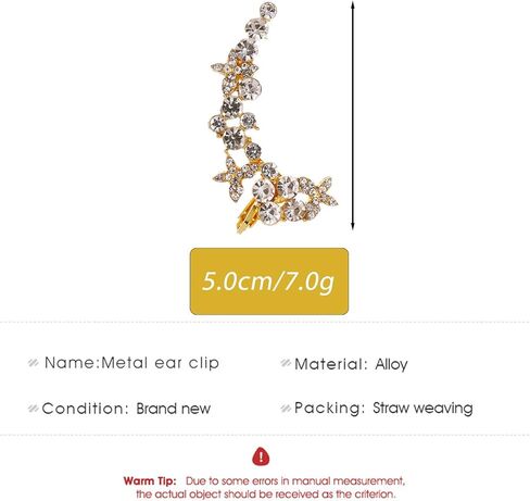 Zeshimb Crystal Ear Clip Earring Cubic Zirconia Rhinestone Butterfly Ear Climber Crawler Earring Sparkly CZ Cluster Ear Cuff Wrap Earring Post Earrings Ear Jackets Jewelry for Women Girls in Saudi Arabia