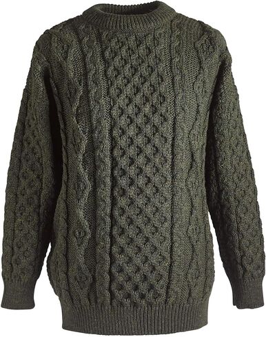 سترة Aran Wool Irish للرجال والنساء بياقة دائرية مصنوعة في أيرلندا in Kuwait