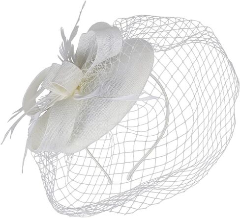 Beaupretty Fascinators Hat Feather Veil Mesh Hat Headband with Bowknot 20s 50s Party Hat for Women Black in Saudi Arabia