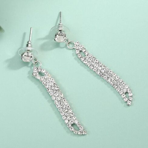 Aukmla Silver Bridal Jewelry Set for Wedding Rhinestones Bridal Necklaces and Earring Sets Prom Costume Jewelry Accessories for Women and Girls (Set of 3) in Saudi Arabia