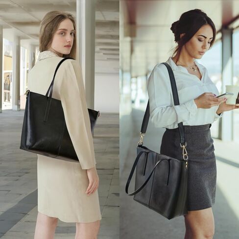 QOECI Genuine Leather Tote Bag for Women with Zipper Large Women's Shoulder Handbags Designer Crossbody Bags Top Handle Purse in Kuwait