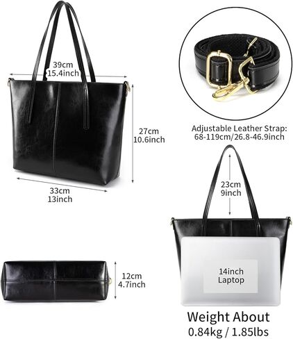 QOECI Genuine Leather Tote Bag for Women with Zipper Large Women's Shoulder Handbags Designer Crossbody Bags Top Handle Purse in Kuwait