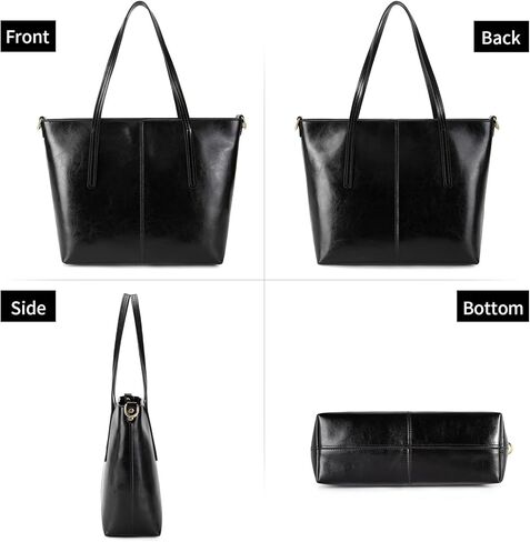 QOECI Genuine Leather Tote Bag for Women with Zipper Large Women's Shoulder Handbags Designer Crossbody Bags Top Handle Purse in Kuwait