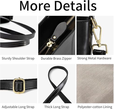QOECI Genuine Leather Tote Bag for Women with Zipper Large Women's Shoulder Handbags Designer Crossbody Bags Top Handle Purse in Kuwait