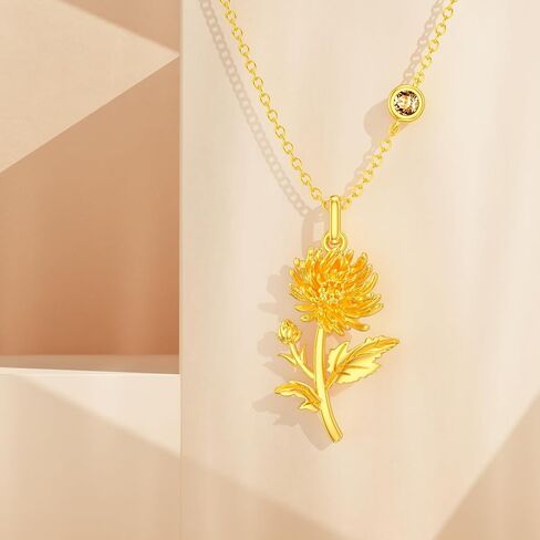 Birth Flower Necklace Birthstone 12 Month Bouquet Pendant Floral S925 Sterling Silver Birth Flower Pendant Jewelry Birthday Mother’s Day Gift in Saudi Arabia