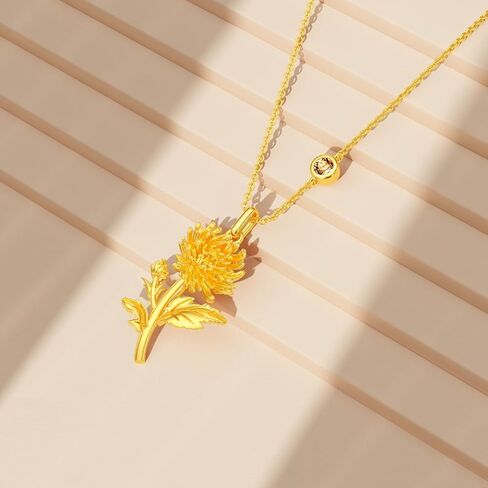 Birth Flower Necklace Birthstone 12 Month Bouquet Pendant Floral S925 Sterling Silver Birth Flower Pendant Jewelry Birthday Mother’s Day Gift in Saudi Arabia