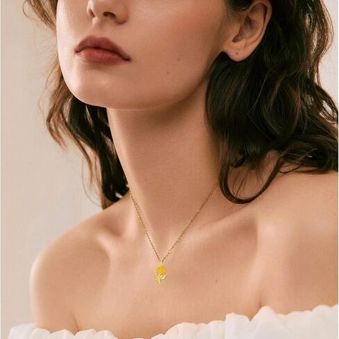 Birth Flower Necklace Birthstone 12 Month Bouquet Pendant Floral S925 Sterling Silver Birth Flower Pendant Jewelry Birthday Mother’s Day Gift in Saudi Arabia