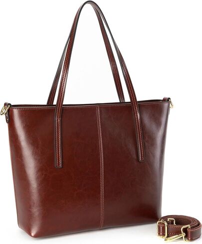 QOECI Genuine Leather Tote Bag for Women with Zipper Large Women's Shoulder Handbags Designer Crossbody Bags Top Handle Purse in Kuwait