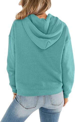 سترة نسائية من Minetom بسحاب كامل وغطاء للرأس وأكمام طويلة وسترات بقلنسوة صلبة مع جيب in Kuwait