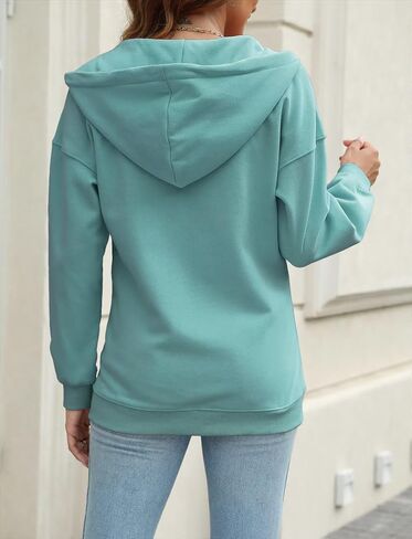 سترة نسائية من Minetom بسحاب كامل وغطاء للرأس وأكمام طويلة وسترات بقلنسوة صلبة مع جيب in Kuwait