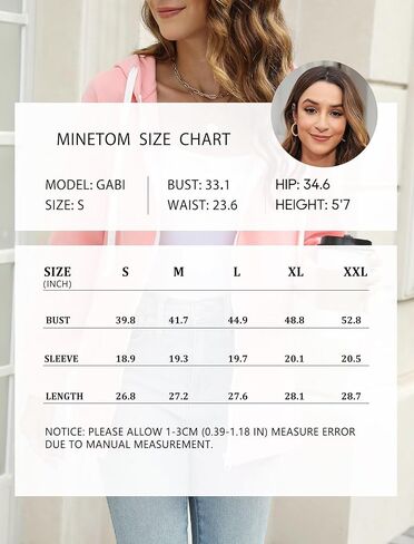 سترة نسائية من Minetom بسحاب كامل وغطاء للرأس وأكمام طويلة وسترات بقلنسوة صلبة مع جيب in Kuwait