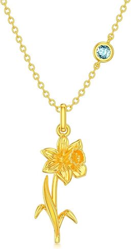 Birth Flower Necklace Birthstone 12 Month Bouquet Pendant Floral S925 Sterling Silver Birth Flower Pendant Jewelry Birthday Mother’s Day Gift in Saudi Arabia