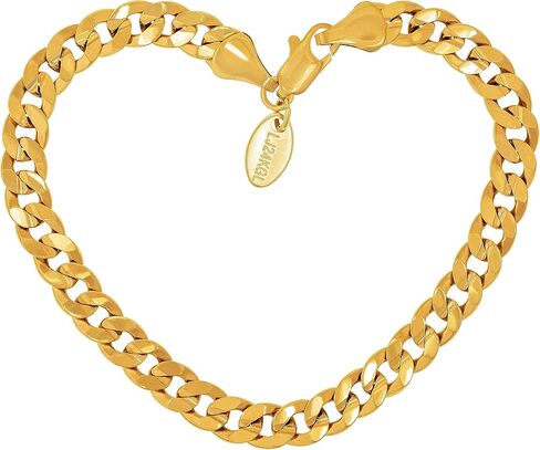 LIFETIME JEWELRY 6mm Cuban Link Chain Bracelet for Men and Women 24k Gold Plated in Saudi Arabia