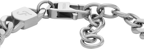 Fossil Men's Harlow Linear Texture Chain Stainless Steel Bracelet, Color: Silver (Model: JF04697040) in Saudi Arabia