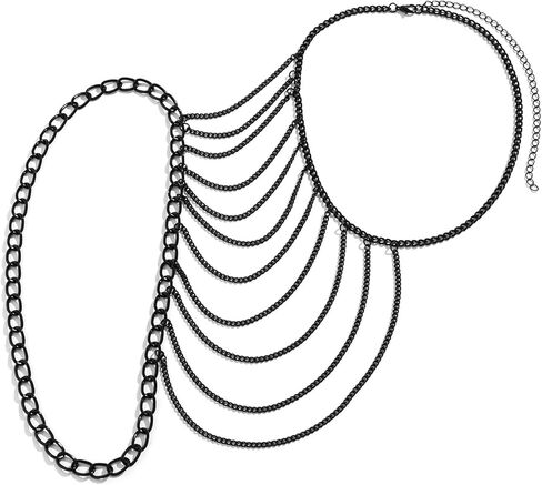 بسيطة المعادن سلسلة الكتف قلادة طبقات أعلى الذراع سلسلة سوار شرابة سلسلة الكتف الصيف بيكيني الجسم سلسلة مجوهرات للنساء in Kuwait