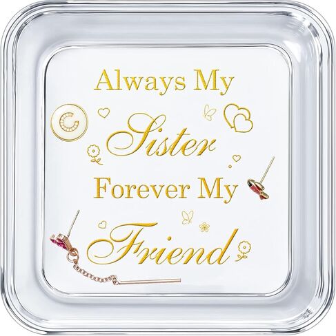 هدايا ERWEI للجدة من طبق حلية الحفيدة، هدية عيد ميلاد الجدة لعيد ميلادها، حامل أطباق على شكل حلقة كريستال مع اقتباس الحب بين الجدة والحفيدة إلى الأبد in Kuwait