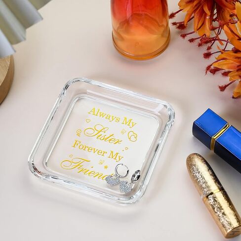 هدايا ERWEI للجدة من طبق حلية الحفيدة، هدية عيد ميلاد الجدة لعيد ميلادها، حامل أطباق على شكل حلقة كريستال مع اقتباس الحب بين الجدة والحفيدة إلى الأبد in Kuwait