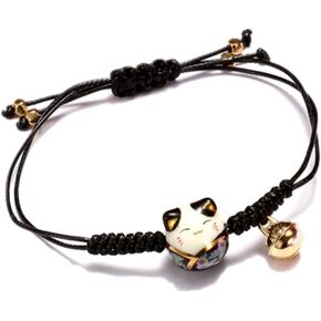 Pingyongchang 3 color ceramic beads lucky cat lucky cat bracelet adjustable suitable for Valentine's Day, Thanksgiving Day, Mother's Day for women and girls
