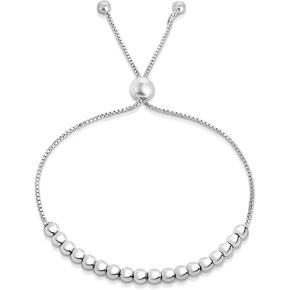 Verona Jewelers Sterling Silver Italian Adjustable Bolo Bead Ball Bracelet- Slider Bracelet For Women,Silver Bead Bracel... in Saudi Arabia