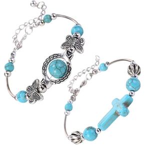 WEILYDF الفيروز سوار كلاسيكي فاخر المرأة الصيف تصميم فريد مطرز تقليد الأحجار الكريمة فراشة سوار مجوهرات in Kuwait