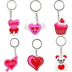 oskrieel 6 قطع المفاتيح عيد الحب سيليكون المفاتيح الحب سلسلة المفاتيح مجموعات DIY شنقا سيليكون الفن سلاسل المفاتيح على شكل قلب حلقة رئيسية قلادة لحفل الزفاف in Kuwait