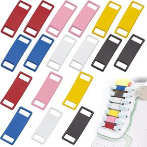 CHGCRAFT 12Pairs 6 Colors No Tie Shoe Laces Colorful Alloy Shoelace Head Assortment Kit Metal Buckle Shoelace Tieless One Size Fits Kid Adult, 11x29.5x2mm in Kuwait