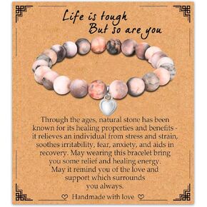 epirora احصل على هدايا جيدة قريبًا للنساء، سوار من الخرز الطبيعي للشفاء من الحجر الطبيعي، هدايا ملهمة لتخفيف التوتر، هدايا مجوهرات للتعافي من الجراحة للنساء والفتيات المراهقات in Kuwait