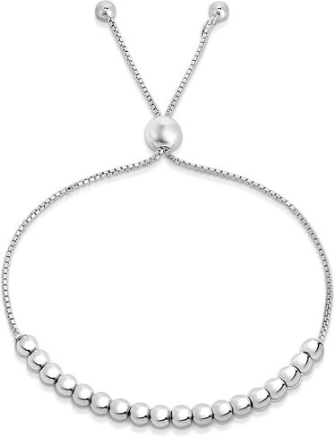Verona Jewelers Sterling Silver Italian Adjustable Bolo Bead Ball Bracelet- Slider Bracelet For Women,Silver Bead Bracel... in Saudi Arabia