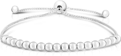 Verona Jewelers Sterling Silver Italian Adjustable Bolo Bead Ball Bracelet- Slider Bracelet For Women,Silver Bead Bracel... in Saudi Arabia
