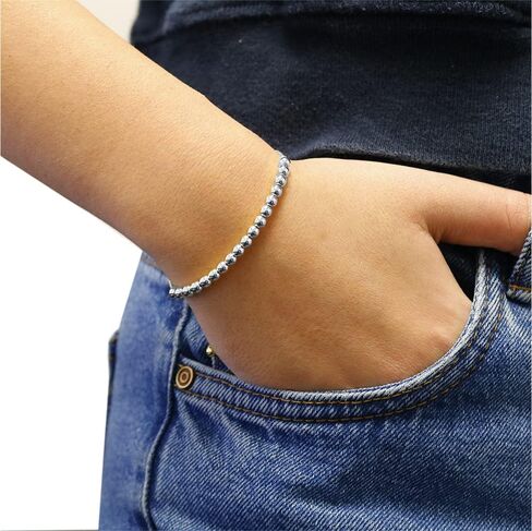 Verona Jewelers Sterling Silver Italian Adjustable Bolo Bead Ball Bracelet- Slider Bracelet For Women,Silver Bead Bracel... in Saudi Arabia